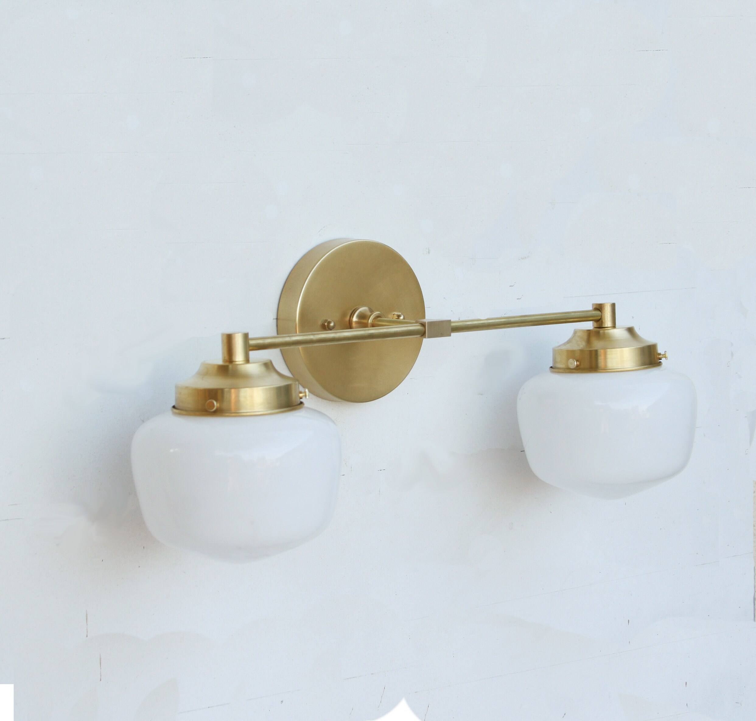 Bathroom Vanity Vanity Fixture Mid Century Brass Wall Sconce - Etsy