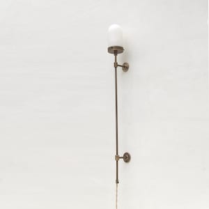 Plug-in Alabaster Wall Sconce, Brass  Wall Sconce light, Brass Wall Sconce Light-