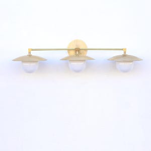 Solid Brass Wall Sconce  light with brass shade-Minimal Sconce Light- Triple -Shade Wall Sconce light, UL Listed PPQ4, No.0397