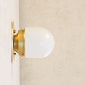 Wall Sconce/Flush mount Ceiling  Light, Mid Century Wall Sconce/Ceiling   Light with white glass mini- shade