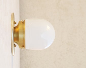 Wall Sconce/Flush mount Ceiling  Light, Mid Century Wall Sconce/Ceiling   Light with white glass mini- shade