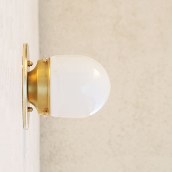 Wall Sconce/Flush mount Ceiling  Light, Mid Century Wall Sconce/Ceiling   Light with white glass mini- shade