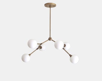 Modern Brass Sputnik Chandelier, Mid-century Modern Sputnik, UL Listed, PPQ4, No.0391