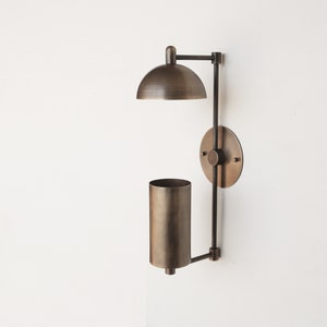 Aged Brass Wall Sconce light Casting Brass Wall Sconce Light Minimal Sconce Light image 3