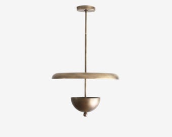 Brass Pendant light -  Kitchen Island light with 18" brass shade, UL Listed, No.S7024-2