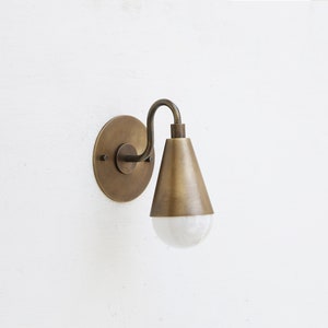 Brass Wall Sconce  light with, Modern brass light,  Mid Century brass wall sconce light,Minimal Sconce Light, Thin Canopy Brass Light