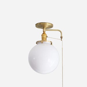 Glass globe  Flush Mount Light Fixture - Mid Century Modern Globe Lighting Fixtures - Modern Brass Light - UL Listed No.0004