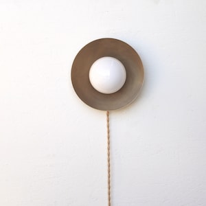 Plug-in Brass Wall Sconce, Solid  Brass Wall Sconce/Ceiling Flush Mount light,  G-9, PPQ4. No.0486