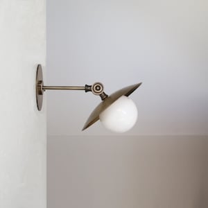 Brass Wall Sconce- Brass  light with brass shade- Minimal Sconce Light