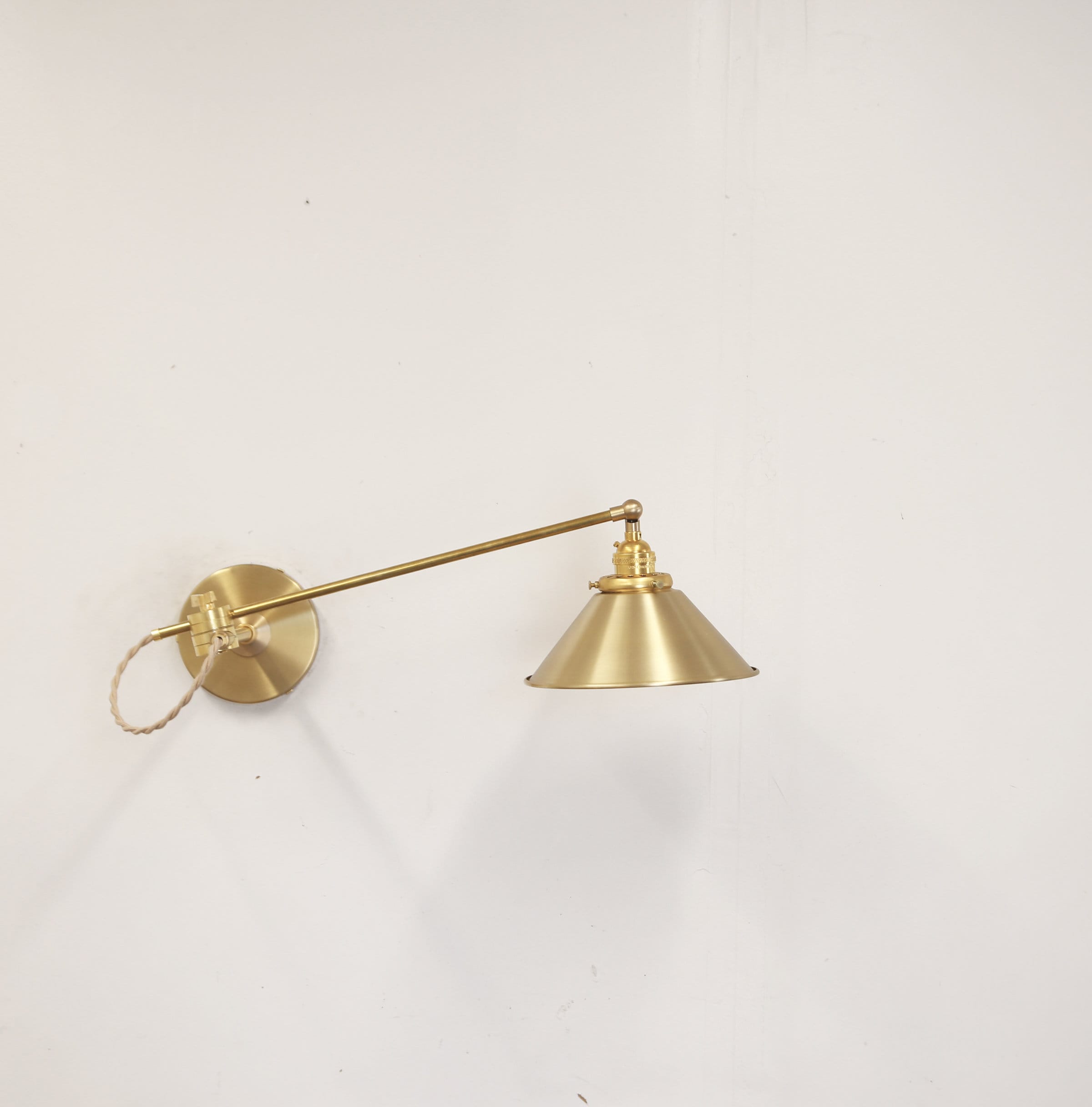 Articulating Brass Wall Sconce Light, Adjustable Wall Light,  UL Listed.