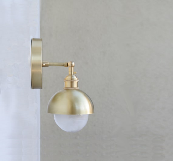 Brass  Adjustable Wall Sconce  light with brass shade, Solid Brass Wall Sconce  light, Mid Century Sconce