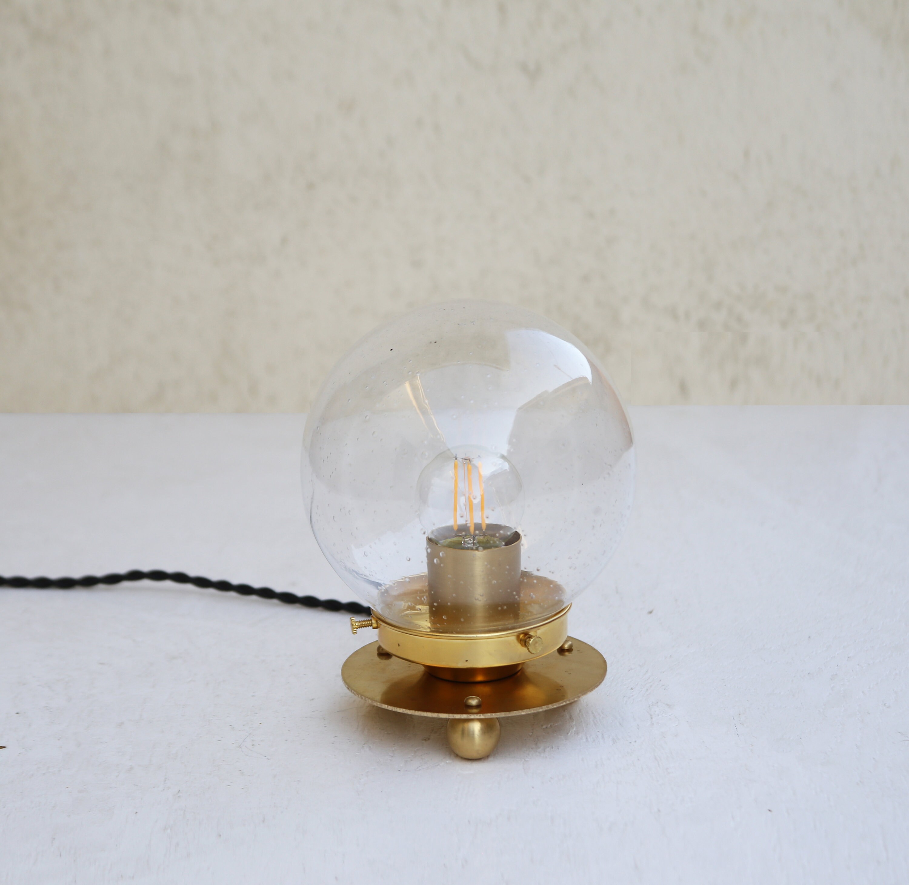 Globe Table Lamp Brass Table Lamp Bedside lamp Etsy