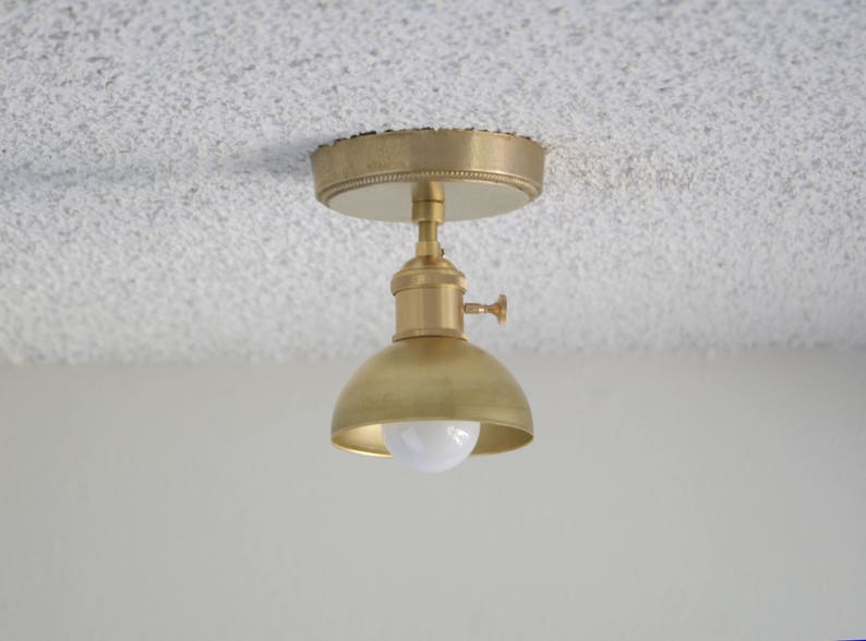 Vintage Style Brass Ceiling Light With Solid Brass Casting Etsy