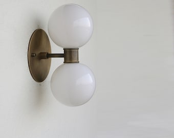 Bathroom Vanity, Vanity Fixture, Mid Century Brass Wall Sconce  light
