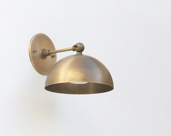 Wall Sconce  Light, Brass Wall Sconce Light with white glass mini- shade, UL Listed, PPQ, No. 3027