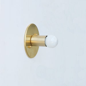 Minimal Brass Sconce Light, Brass Wall Sconce light with, Modern brass light, Mid Century brass wall sconce light, Thin Canopy Brass Light Brass