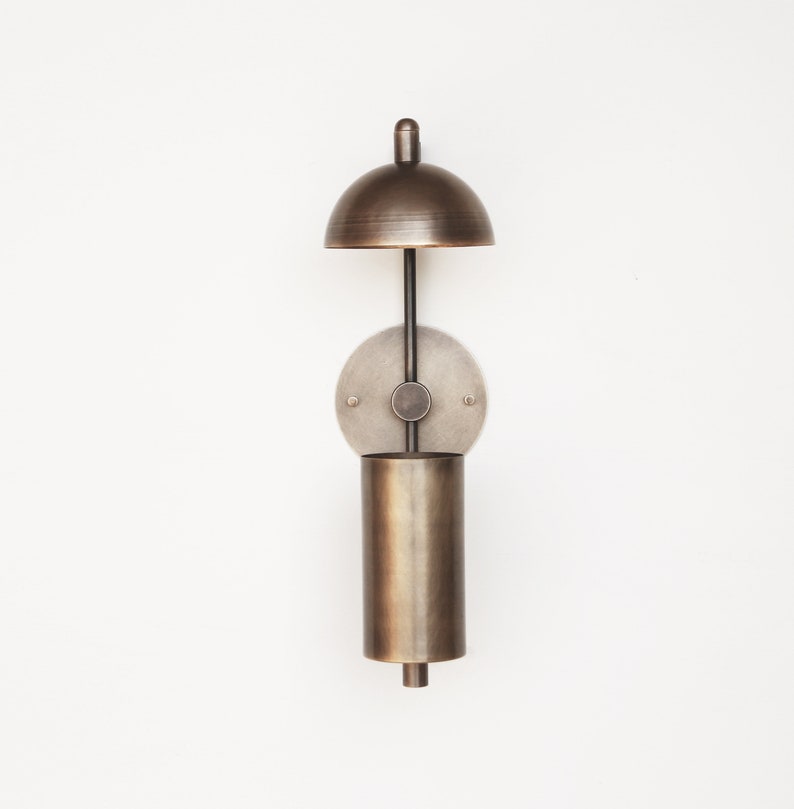 Aged Brass Wall Sconce light Casting Brass Wall Sconce Light Minimal Sconce Light image 2