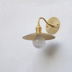 Solid Brass Wall Sconce light with brass shade-Minimal Sconce Light Brass