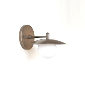 Brass Wall Sconce- Brass  light with brass shade- Minimal Sconce Light, UL Listed,  PPQ4. No.0417