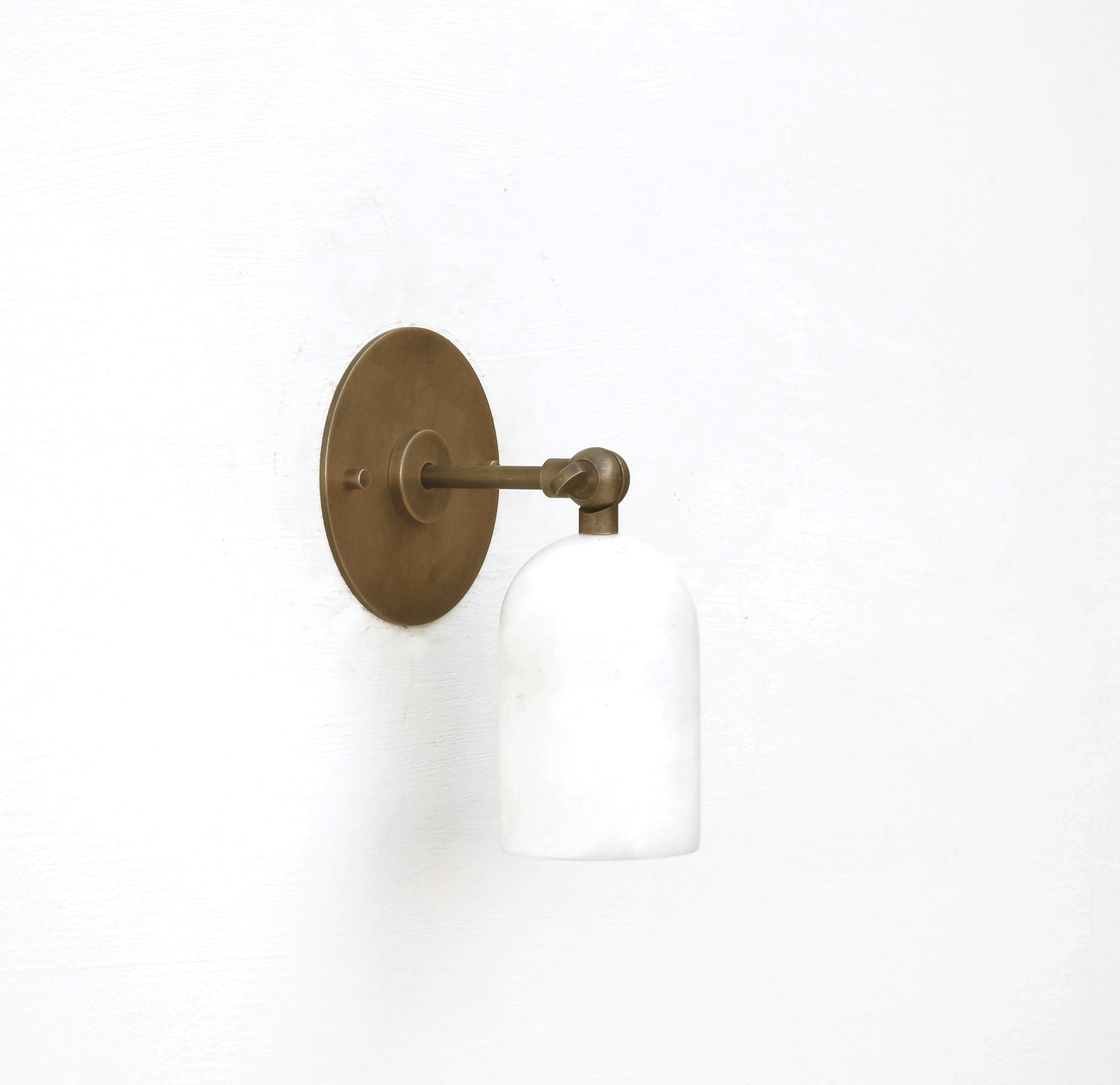Brass  Wall Sconce light - Brass Wall Sconce Light- Brass Wall Sconce with Alabaster Shade, UL Listed,