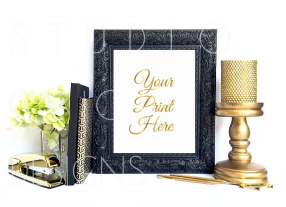 Blank Black Frame Modern Frame Mockup Print