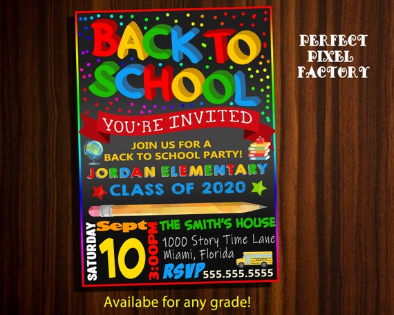 Back to school, back to school invitation, First Day of school,Post Card, Invitation, First day of pre-school card. Photo card, Memory card Il_570xn