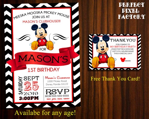 Mickey Mouse invitation,Mickey Birthday,Mickey Mouse Clubhouse,Mickey Party,Chalk invitation, Mickey Birthday Invitations,Mickey Mouse Party Il_570xn