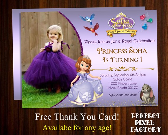 Sofia the first, Sofia the first invitation, Princess Sofia, Disney Junior invitation, Sofia the first birthday, Sofia the first printable Il_570xn