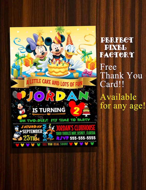 Mickey Mouse Invitation, Mickey Birthday invitation, Mickey invitation, Mickey party, Disney invitation, Mickey Mouse, Mickey birthday party Il_570xn