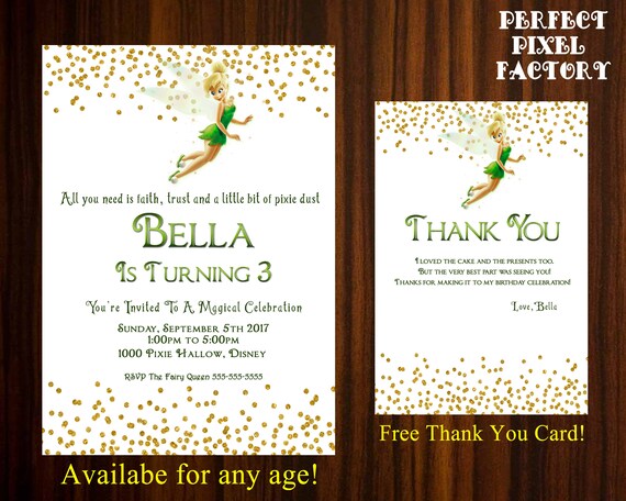 Tinkerbell Invitation, Tinkerbell Birthday invitation, tinkerbell party invitation, printable invitation,Disney's Tinkerbell, Tinkerbell Il_570xn