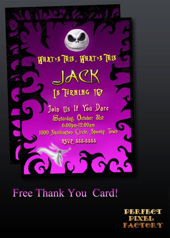 Nightmare Before Christmas,Halloween Party Invitation