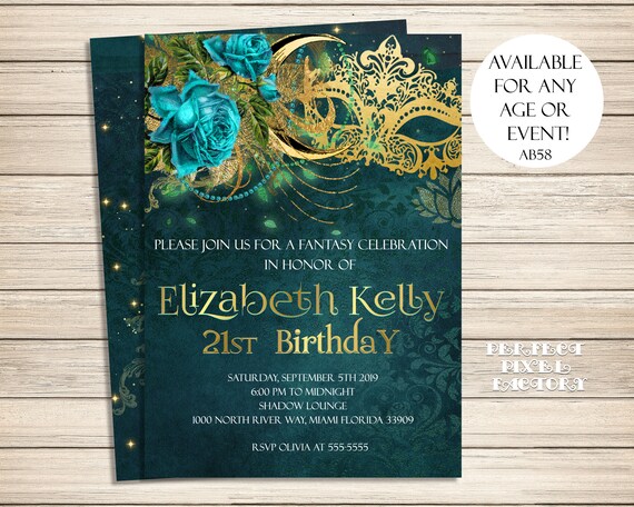 Masquerade Invitation Masquerade Birthday 30th Birthday Invitation Gold Mask Masked Invitation Mardi Gras Sweet 16 Quinceanera By Perfect Pixel Factory Catch My Party