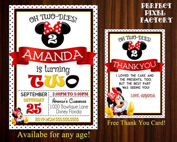 Minnie Mouse invitation, Minnie Invitation, Photo invitation, First Birthday Invitation, Red Minnie, Minnie Birthday Invitation,Minnie Mouse Il_570xn