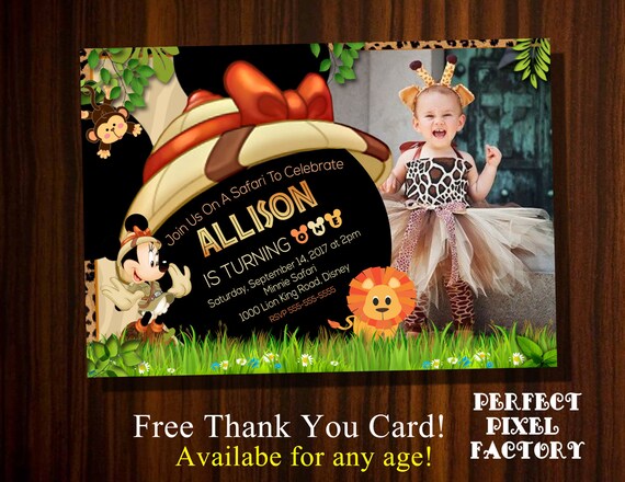 Safari Minnie Invitation,Party,Minnie Mouse invitation,Safari Invitation,Minnie Invitation,Safari Birthday,Minnie Safari,Minnie Birthday Il_570xn
