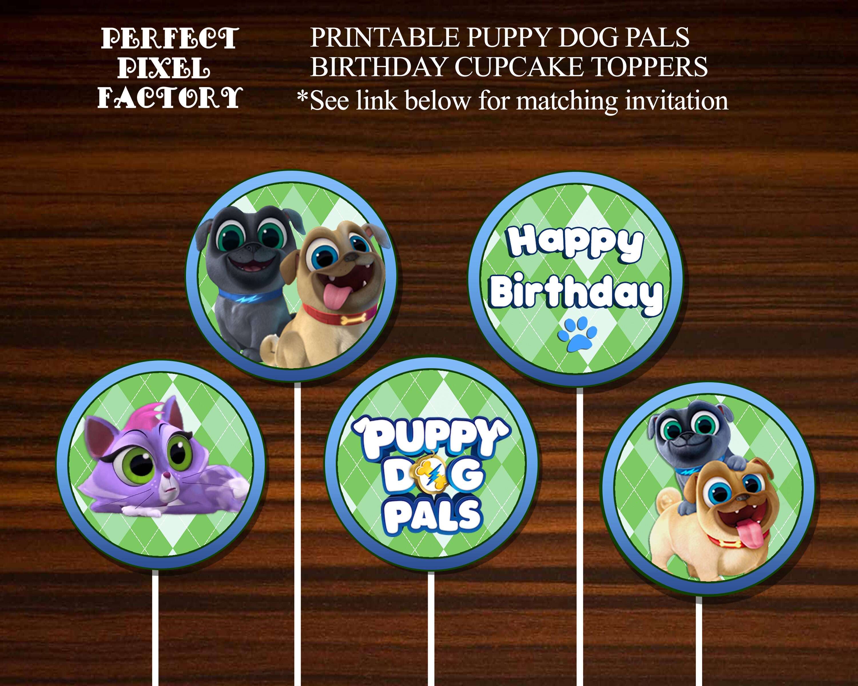 Free Printable Puppy Dog Pals Cupcake Toppers