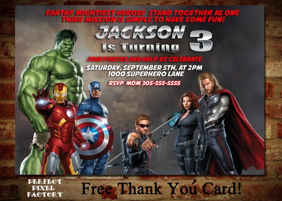 AVENGERS INVITATION, Superhero invitation, Avengers birthday,Avengers Party, Superhero Birthday,Avengers, Avengers Printable, Superheroes Il_570xn