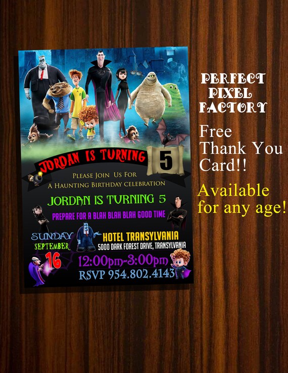 Hotel Transylvania Invitation,Hotel Transylvania, Mavis, Dracula