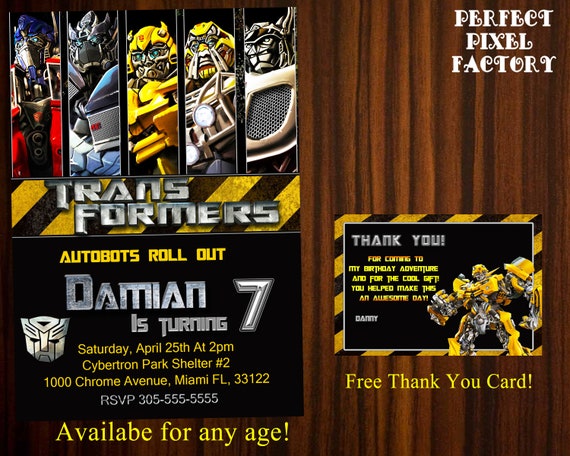 TRANSFORMER INVITATION, Transformer Birthday, Boy Birthday image about Transformer Birthday Invitations Printable Free titled TRANSFORMER INVITATION, Transformer Birthday, Boy Birthday