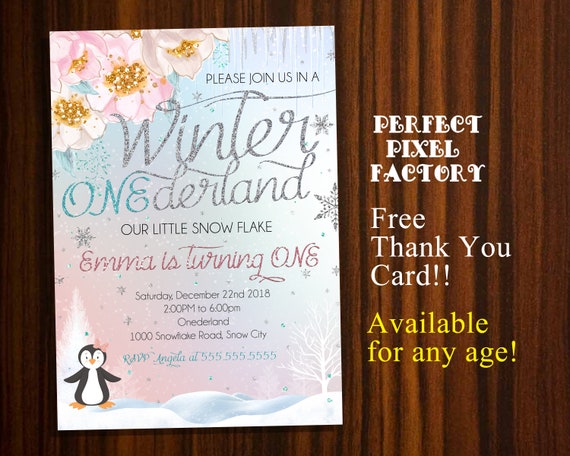 Winter Onderland,First Birthday, Oh what fun, Turning one, Winter Wonderland, Winter, reindeer invitation, Turquoise, Snow, Snowflake Il_570xn