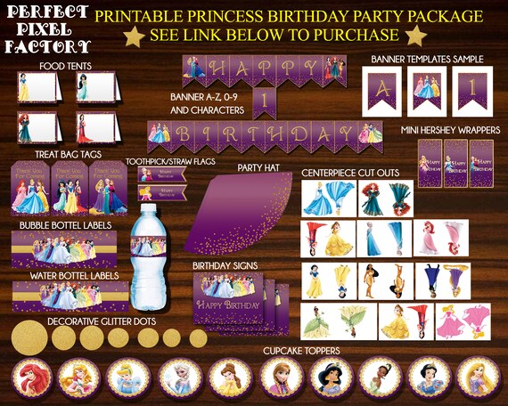 Princess Printable Party Package Disney Princesses Printable