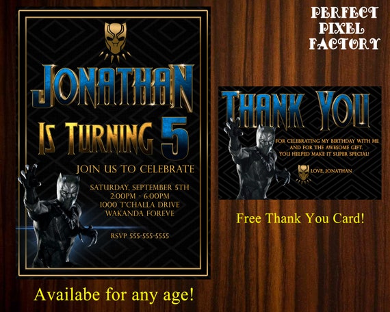 Black Panther Invitation, Black Panther Invite,Black Panther Birthday Party, Digital Invitation,Avenger, Superhero invitation Il_570xn