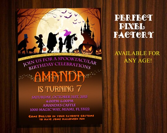 HALLOWEEN INVITATION, Halloween,Scary Invitation,Halloween Party,Halloween Birthday,Printable, Spooky,Party Perfect Pixel Factory Il_570xn