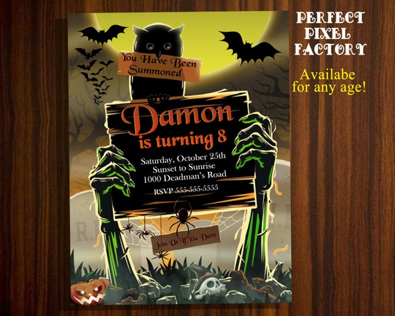 Halloween Party Invitation, Halloween Invitation, Halloween, Vintage Invitation,Halloween Party,Halloween Birthday,Spooky Invitation Il_570xn