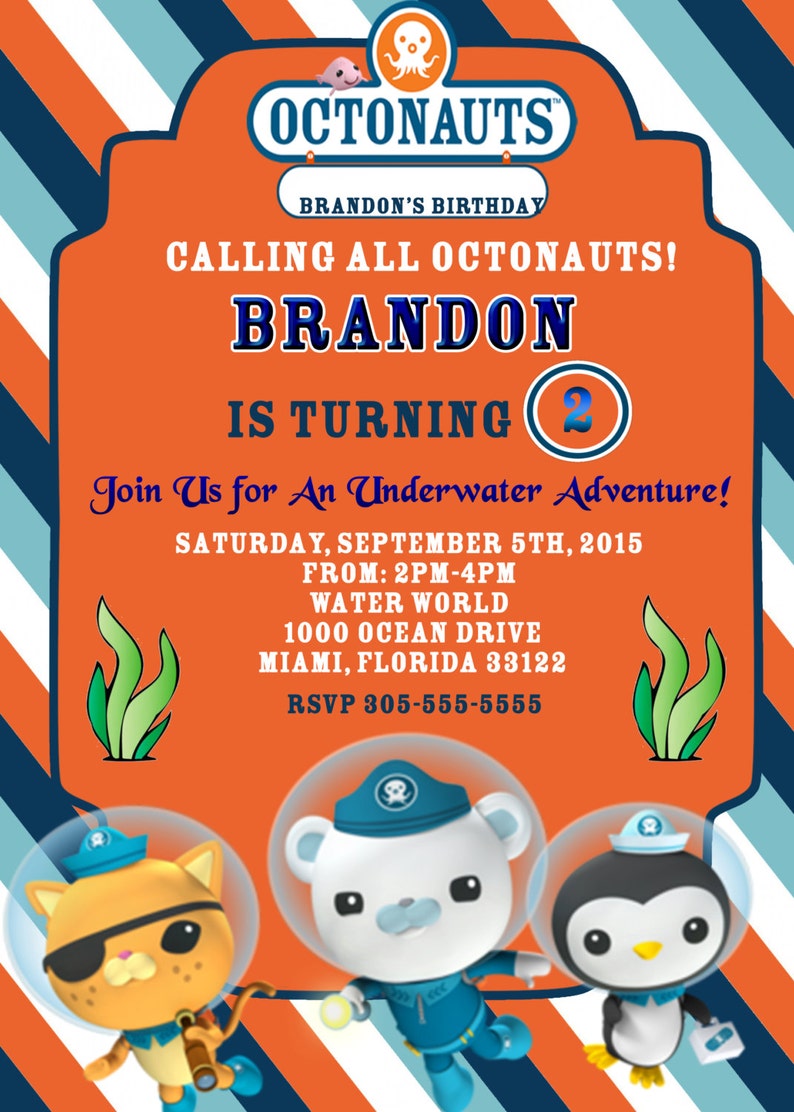 OCTONAUTS BIRTHDAY INVITATION Disney Junior Nautical | Etsy