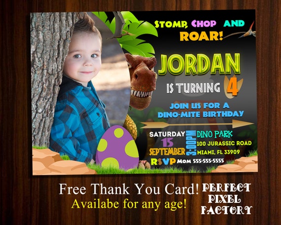 Dinosaur Birthday Invitation, Dinosaur party, Dinosaur Invitation, Dinosaur Printable, Dinosaur card, First Birthday, Boys Invitation, Il_570xn