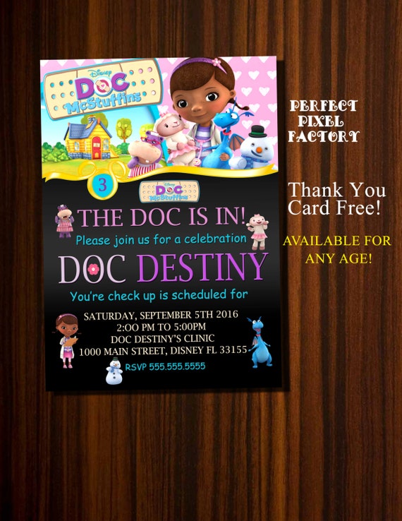 Doc McStuffins invitation, Doc McStuffins Birthday, Disney Junior, Doc McStuffins Party, Doc McStufins invite, Birthday invitations Il_570xn