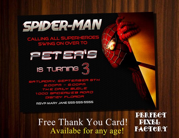 Spider man, Spiderman, Spider Man Invitation, Marvel, Avengers, Avengers Birthday, Amazing Spiderman, Perter Parker, Marvel Superheroes, Il_570xn