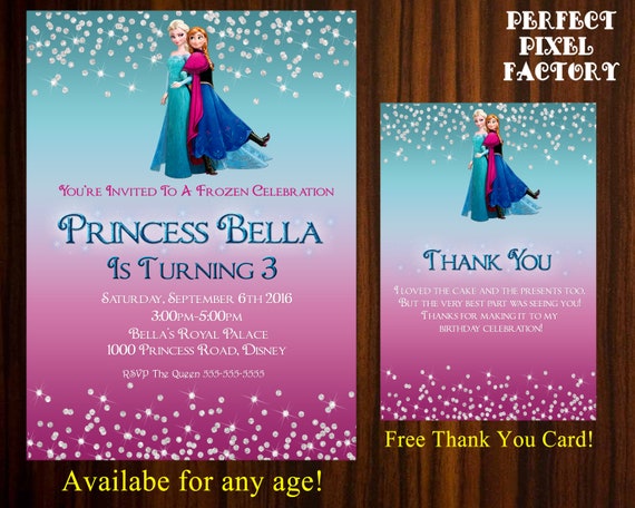 Frozen Invitation, Frozen Birthday, Disney's Frozen,Frozen Party,Printable Invitation,diy,Elsa,Anna,Olaf,Made To Order,Perfect Pixel Factory Il_570xn