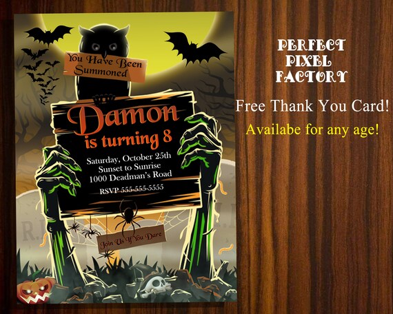 Halloween Party Invitation, Halloween Invitation, Halloween, Vintage Invitation,Halloween Party,Halloween Birthday,Spooky Invitation Il_570xn