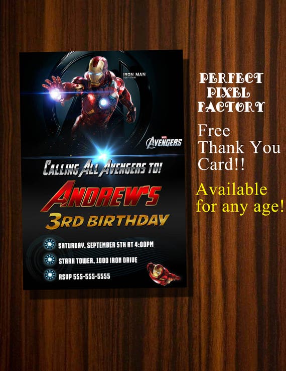 Iron Man Invitation, Iron Man, Tony Stark, Avengers, Avengers Invitation, Superheroes, Iron Man Birthday, Iron Man Party, Superhero Il_570xn